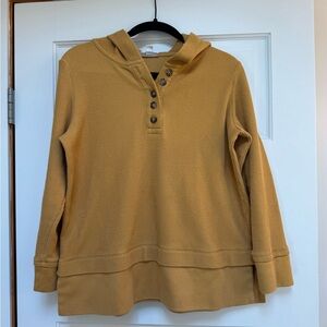 Cozy Mustard Button-Up Hoodie